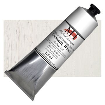 Open in modal - Michael Harding Artists Oil Paint - Cremintz White (Walnut), 225 ml tube and swatch
