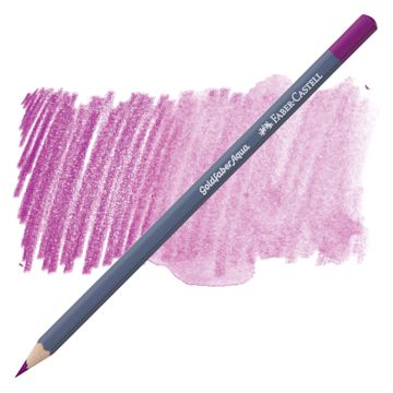 Open in modal - Faber Castell Goldfaber Aqua Watercolor Pencil - Crimson 134 pencil and swatch