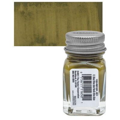 Testors Enamel Paint - Flat Olive, 1/4 oz bottle