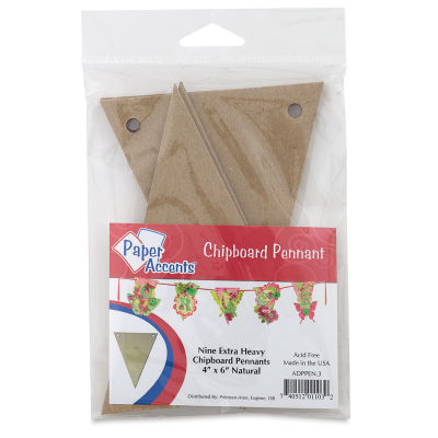 Paper Accents Chipboard Pennants - Front of package of Triangle Pennants
