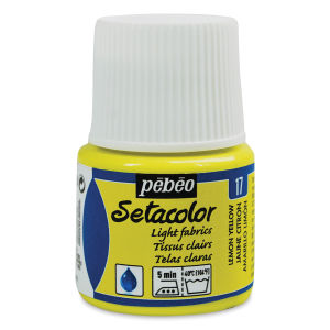 Pebeo Setacolor Fabric Paint - Lemon Yellow, Light Fabric, 45 ml bottle