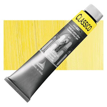 Open in modal - Maimeri Classico Oil Color - Cadmium Yellow Light, 200 ml tube and swatch