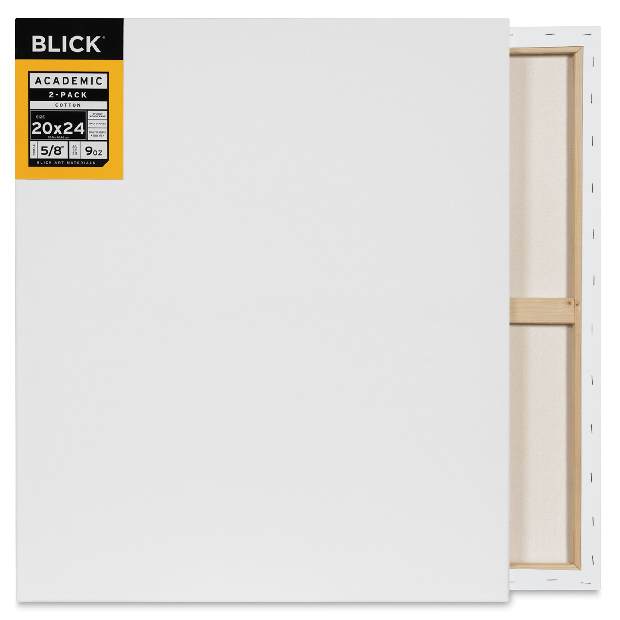 Blick Academic Cotton Stretched Canvas Pack - 6'' x 6'', Pkg of 2