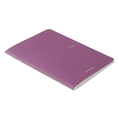 Fabriano EcoQua Staplebound Notebook - Wine, 8.3" x 5.8", Blank (side view)