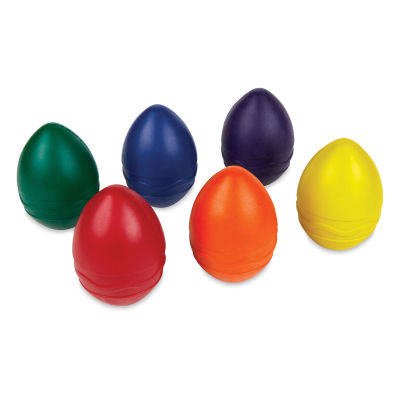 Crayola Young Kids Palm-Grasp Crayons - 6 egg shaped crayons shown in rows