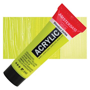 Open in modal - Amsterdam Standard Series Acrylic - Greenish Yellow, 20 ml Tube and swatch