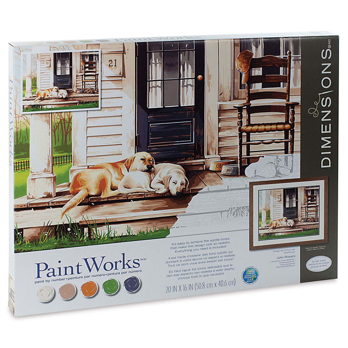 Paint Works Paint By Number Kit 20 x 16 - Lazy Dog Day - 9954344