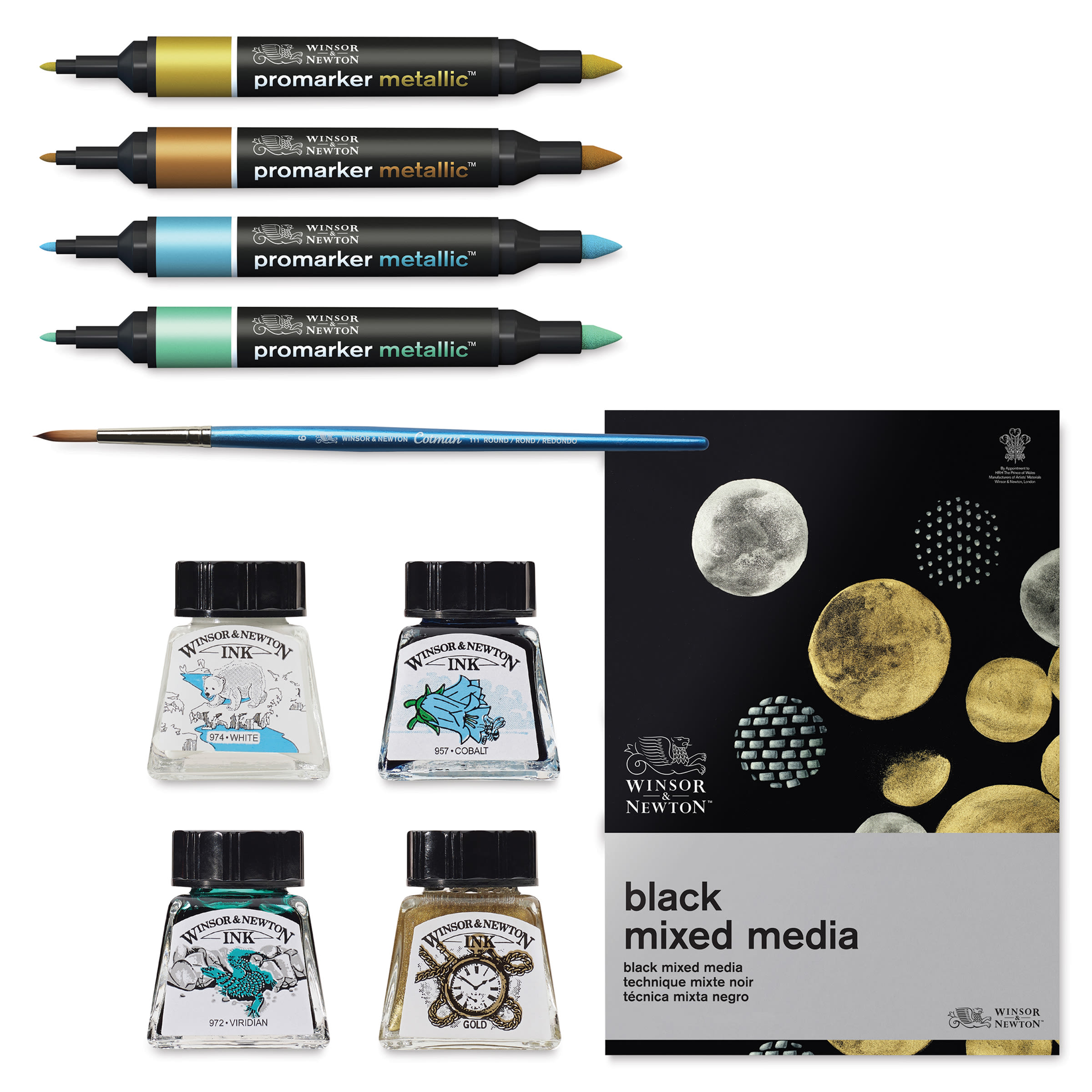 Winsor & Newton Metallic Mixed Media Set contents