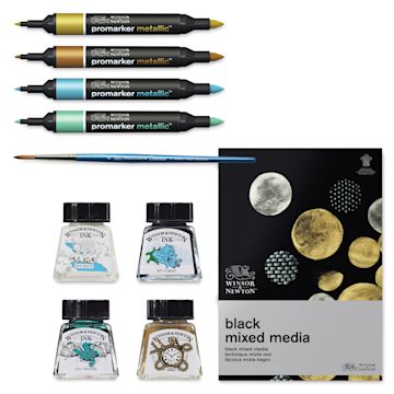 Open in modal - Winsor & Newton Mixed Media Set - Metallic set contents