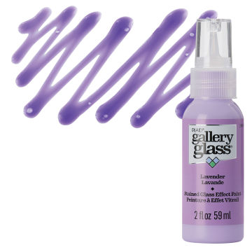 Gallery Glass Paint - Lavender, 2 oz swatch with bottle
