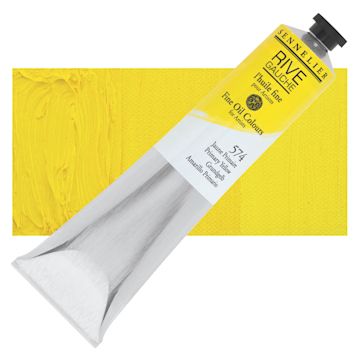 Open in modal - Sennelier Rive Gauche Artists Oil Color - Primary Yellow, 200 ml tube and swatch