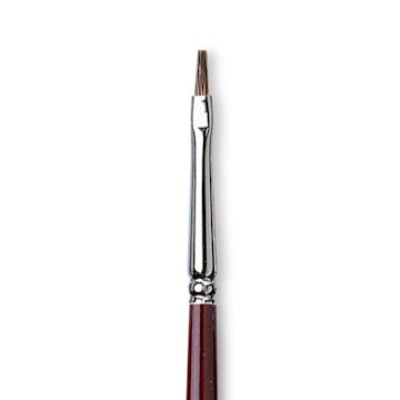 Open in modal - Da Vinci Black Sable Brush - Bright, Long Handle, Size 1 close up