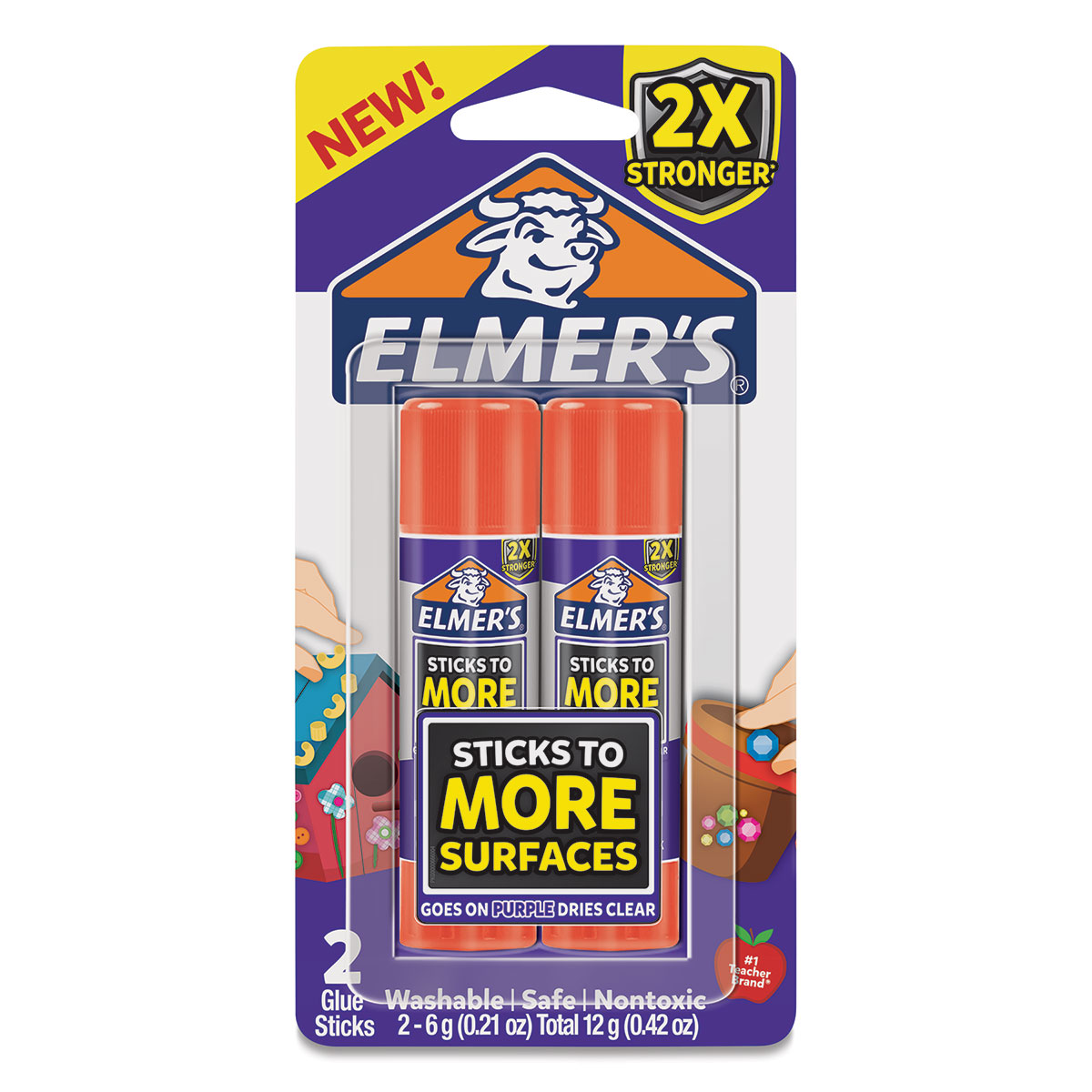 Has anyone used the Elmer's sticks to more surface purple glue stick? I  found that it is a completely different medium than the regular purple  washable stick as shown on the left.