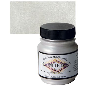 Open in modal - Jacquard Lumiere Acrylic - Pearlescent White, 2.25 oz Jar and swatch