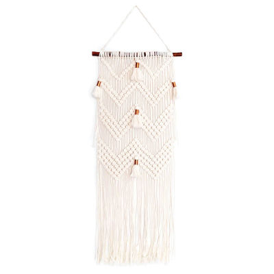 Solid Oak Make-ramé Macramé Wall Hanging Kit - Chevrons and Tassels (Completed wall hanging)