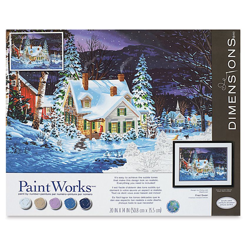Paintworks Winter's Hush 20" x 14" Paint by Number Kit BLICK Art