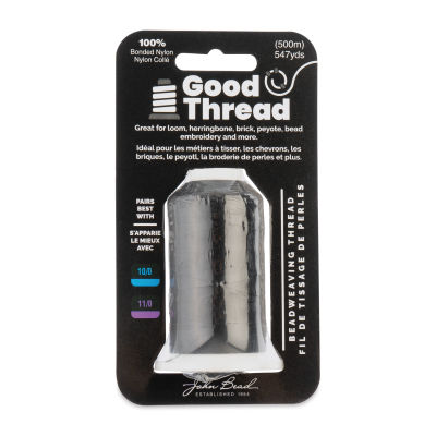 John Bead Good Thread - 547 yd Spool, Black (Front of packaging)