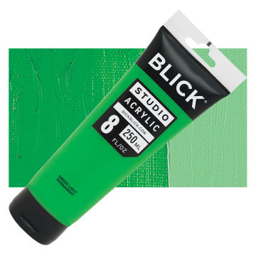 Blick Studio Acrylics - Green Light Permanent, 8 oz tube