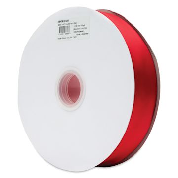 Open in modal - Morex Recycled Double Faced Satin Ribbon - Red, 1-1/2" x 100 yd, at an angle