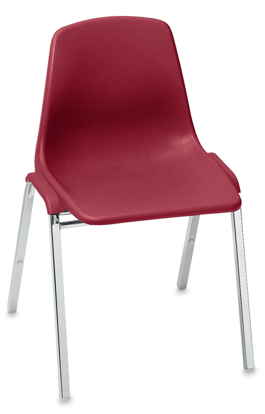 National Public Seating Corp. Polyshell Stacking Chair - Burgundy