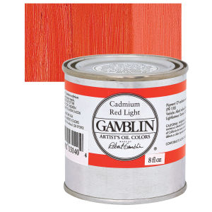 Gamblin Artist's Oil Color - Cadmium Red Light, 8 oz Can