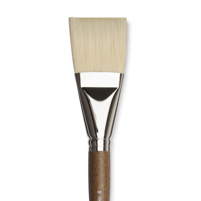 Winsor & Newton Artists' Oil Synthetic Hog Brush - Flat, Size 20, Long Handle (close-up)