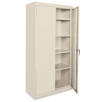 Open in modal - Sandusky Lee Storage Cabinet - 36" x 72" x 18", Putty, With Adjustable Shelves