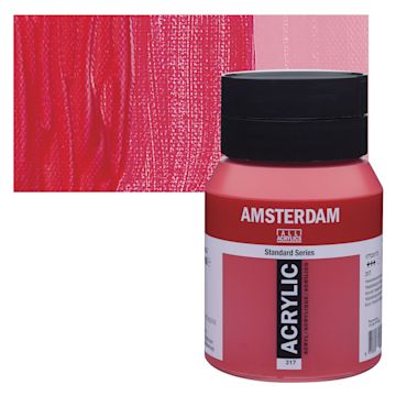 Open in modal - Amsterdam Standard Series Acrylic - Transparent Red Medium, 500 ml bottle and swatch