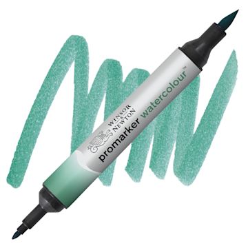 Open in modal - Winsor & Newton Promarker Watercolor Marker - Phthalo Green marker and swatch