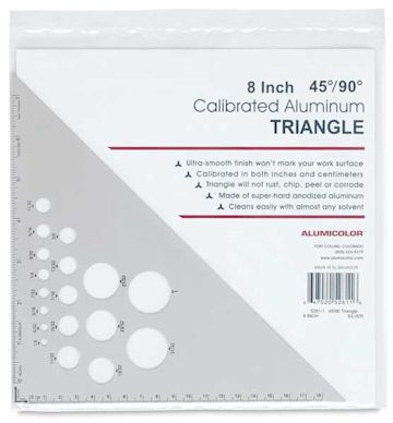 Open in modal - Aluminum Triangles 8" 45/90 Degree  Front view of Package