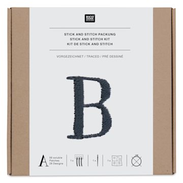 Open in modal - Rico Design Stick and Stitch Embroidery Kit - Black Alphabet - front of packaging