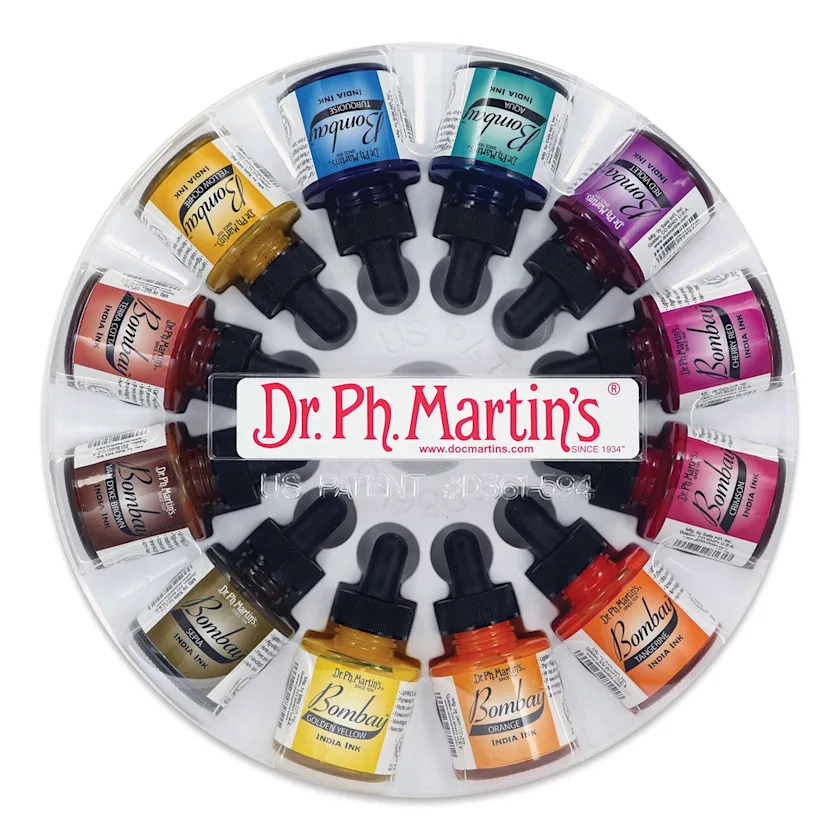 Dr. Ph. Martin's Bombay India Ink - 1 oz, Round Set, Set of 12 | BLICK ...
