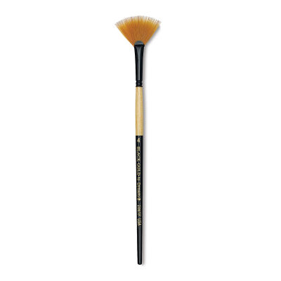 Dynasty Black Gold Synthetic Brush - Tooth Fan, Short Handle
