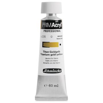 Open in modal - Schmincke Primacryl Professional Acrylic Paint - Titanium Gold Yellow, 60 ml Tube