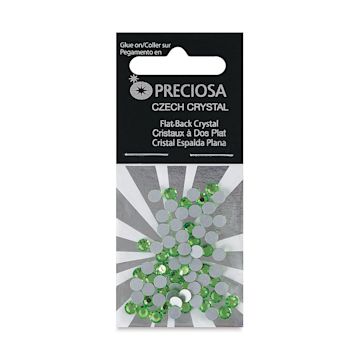 Open in modal - John Bead Preciosa Flat Back Crystals - Peridot, Pkg of 72