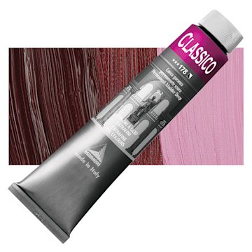 Open in modal - Maimeri Classico Oil Color - Permanent Madder Deep, 200 ml tube and swatch