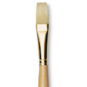 Raphaël D'Artigny Interlocked White Bristle Brush - Flat, Long Handle, Size 18