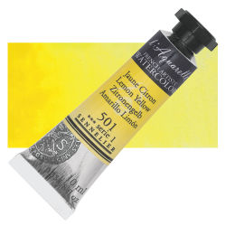 Sennelier French Artists' Watercolor - Lemon Yellow, 10 ml, Tube with Swatch