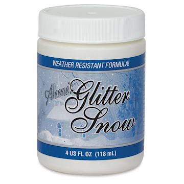 Open in modal - Aleene's Decorative Snow - Front of 4 oz Jar of Glitter Snow
