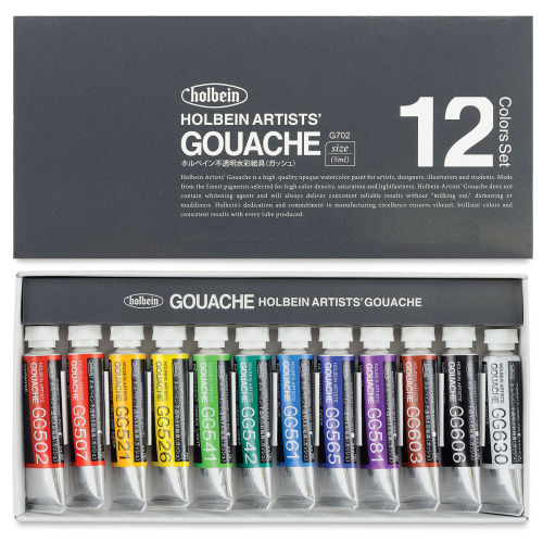 Holbein Artists' Watercolors - Assorted Colors, Set of 12, 5 ml