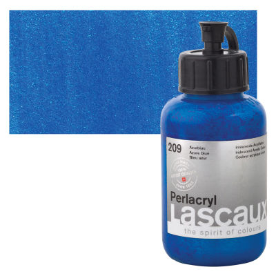 Lascaux Perlacryl Iridescent Acrylics - Azure Blue, 85 ml bottle