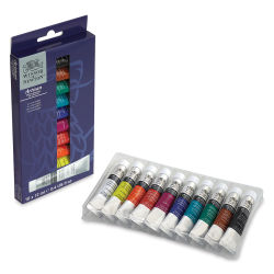 Winsor & Newton Artisan Water Mixable Oil Paint - Set of 10, Assorted Colors, 12 ml, Tubes (Tubes in tray shown with packaging)