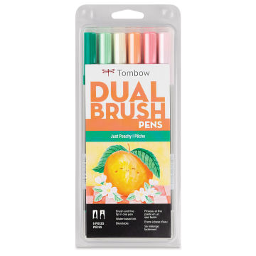 Dual Brush Pen Art Markers, Bright, 10-Pack + Free Fudenosuke