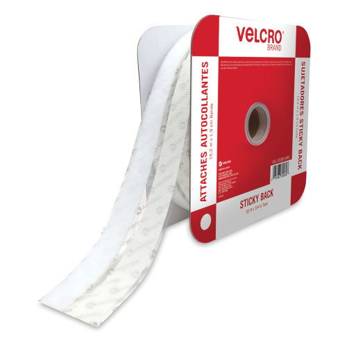 VELCRO® Brand Sticky Back Tape, 5 ft x 3/4 in, White