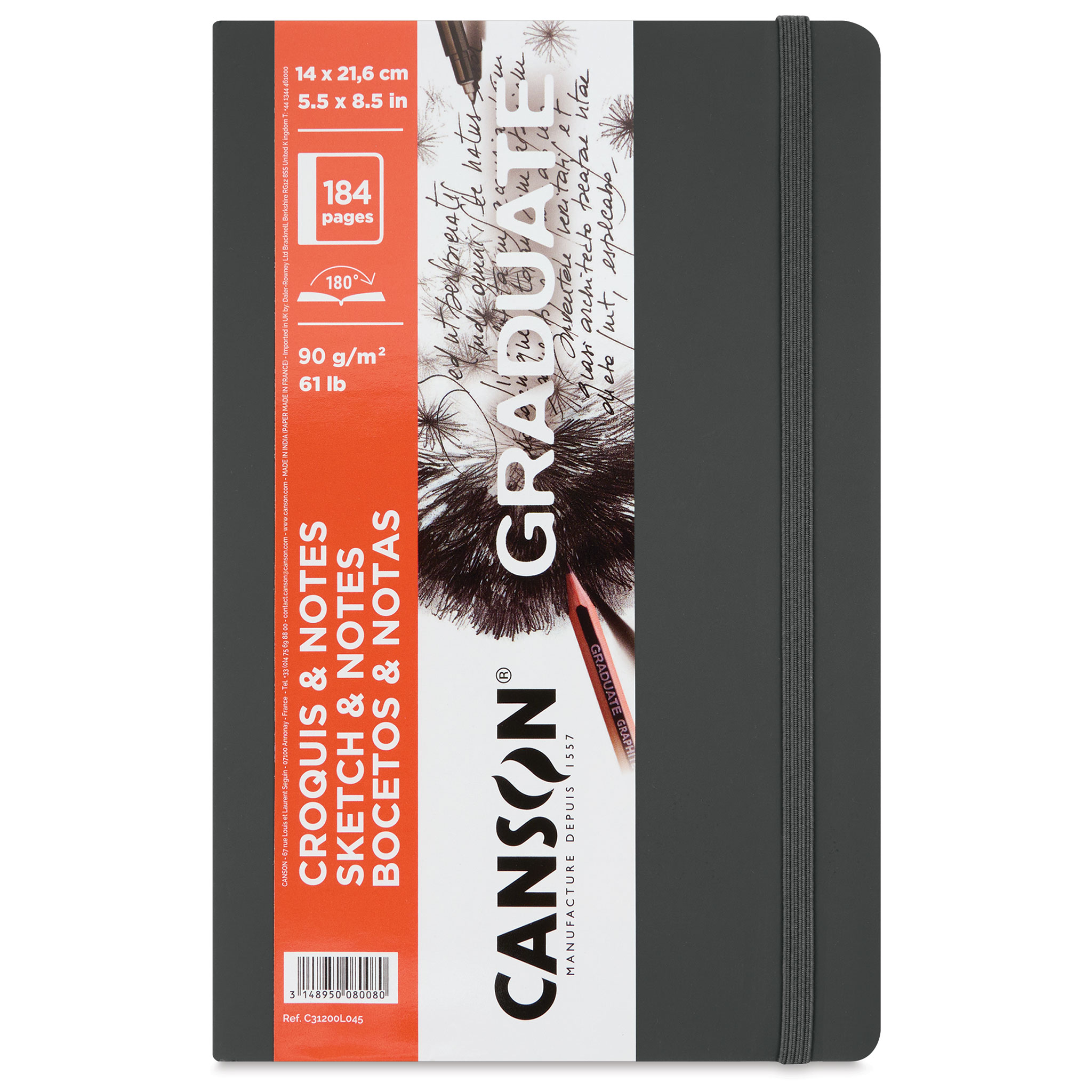Canson Graduate Bristol sketchbook for drawing and sketches (180G/M2,  20pcs) A4, , markers, drawing-dry techniques, sketchbooks, art supplie