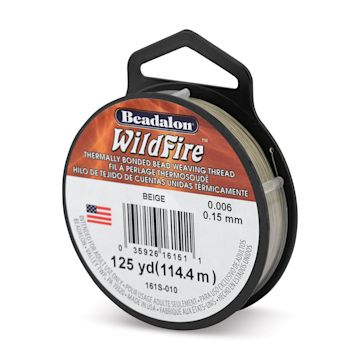 Open in modal - Beadalon WildFire Beading Thread - Beige, 0.006", 125 yds