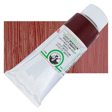 Open in modal - Old Holland Classic Oil Color - Caput Mortuum Violet (Mars), 125 ml tube and swatch