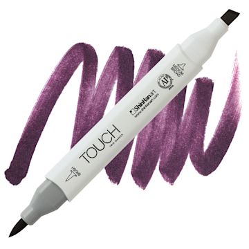 Open in modal - ShinHan Touch Twin Brush Marker - Purple Deep marker and swatch