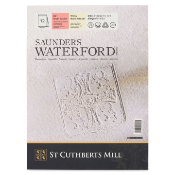 Saunders Waterford Watercolor Pad - 9" x 12", Hot Press, 140 lb, 12 Sheets (Front cover)