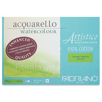 Open in modal - Fabriano Artistico Enhanced Watercolor Block - Traditional White, Rough Press, 14" x 20"